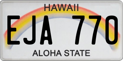 HI license plate EJA770