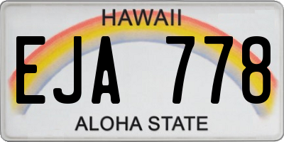 HI license plate EJA778