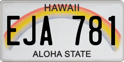 HI license plate EJA781