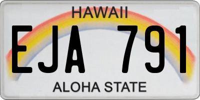 HI license plate EJA791