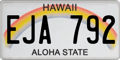 HI license plate EJA792