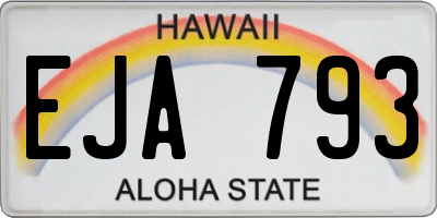 HI license plate EJA793