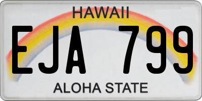 HI license plate EJA799