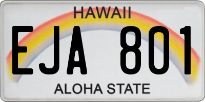 HI license plate EJA801