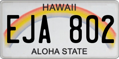 HI license plate EJA802