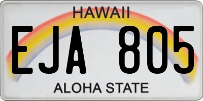 HI license plate EJA805