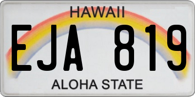 HI license plate EJA819