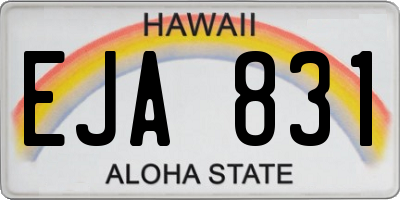 HI license plate EJA831