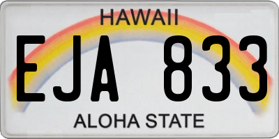 HI license plate EJA833