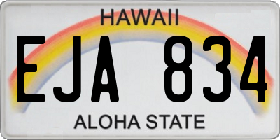 HI license plate EJA834