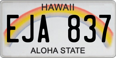 HI license plate EJA837