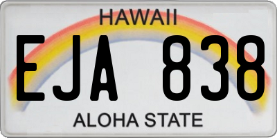 HI license plate EJA838