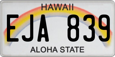 HI license plate EJA839