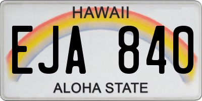 HI license plate EJA840
