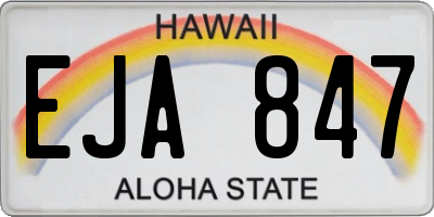 HI license plate EJA847