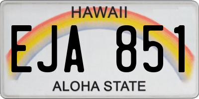 HI license plate EJA851