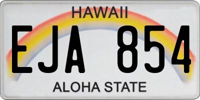 HI license plate EJA854