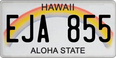 HI license plate EJA855
