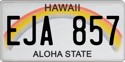 HI license plate EJA857