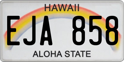 HI license plate EJA858