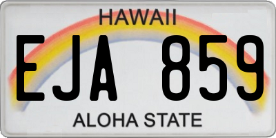 HI license plate EJA859