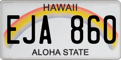 HI license plate EJA860