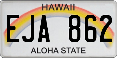 HI license plate EJA862