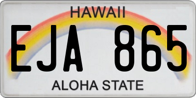 HI license plate EJA865