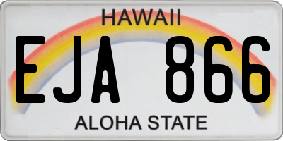 HI license plate EJA866