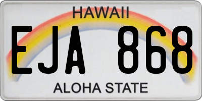 HI license plate EJA868