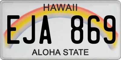 HI license plate EJA869