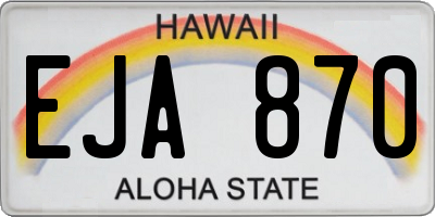 HI license plate EJA870
