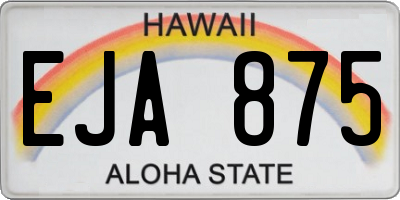 HI license plate EJA875