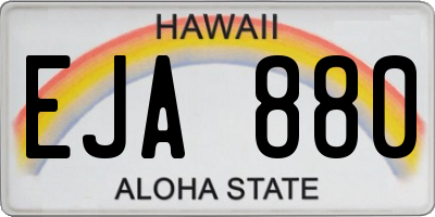 HI license plate EJA880