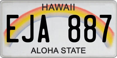 HI license plate EJA887