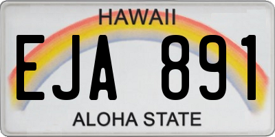 HI license plate EJA891