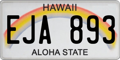 HI license plate EJA893