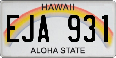 HI license plate EJA931