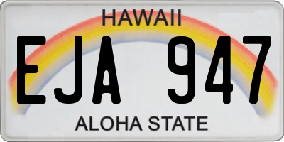HI license plate EJA947
