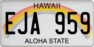 HI license plate EJA959