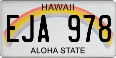 HI license plate EJA978