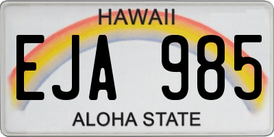 HI license plate EJA985