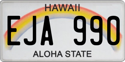 HI license plate EJA990