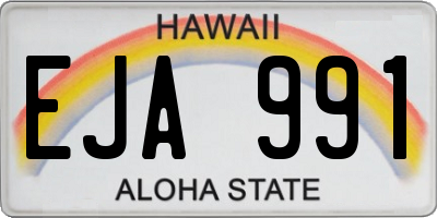 HI license plate EJA991