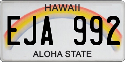 HI license plate EJA992