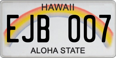 HI license plate EJB007