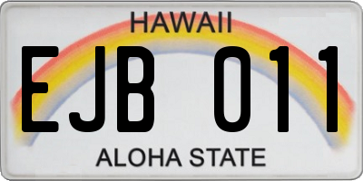 HI license plate EJB011