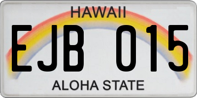 HI license plate EJB015