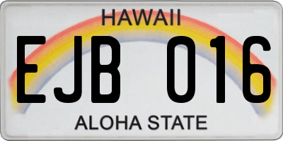 HI license plate EJB016