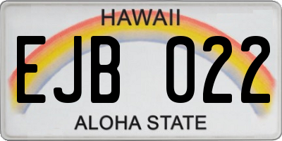 HI license plate EJB022